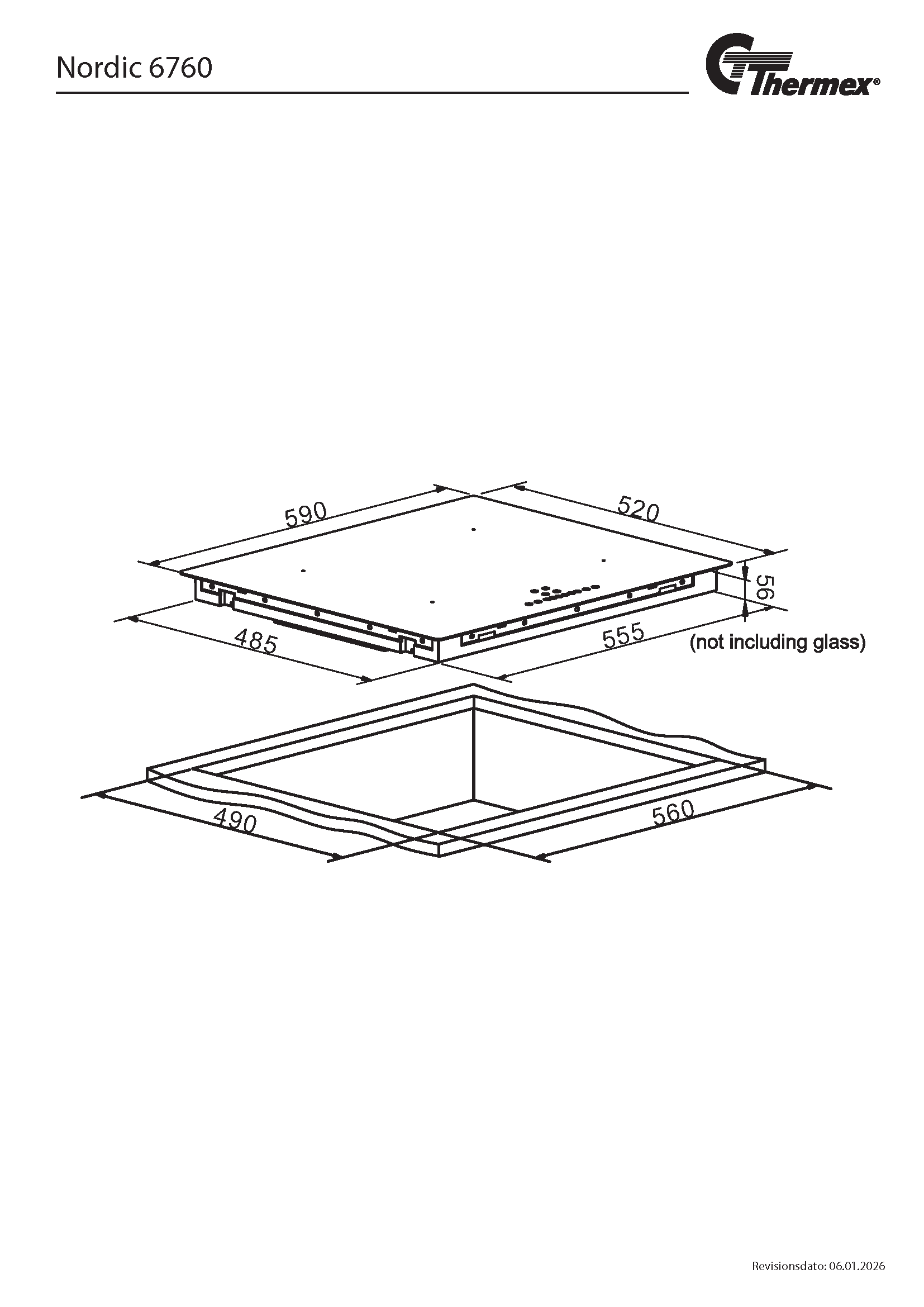 Nordic 6760 induktionskogeplade, 60 cm